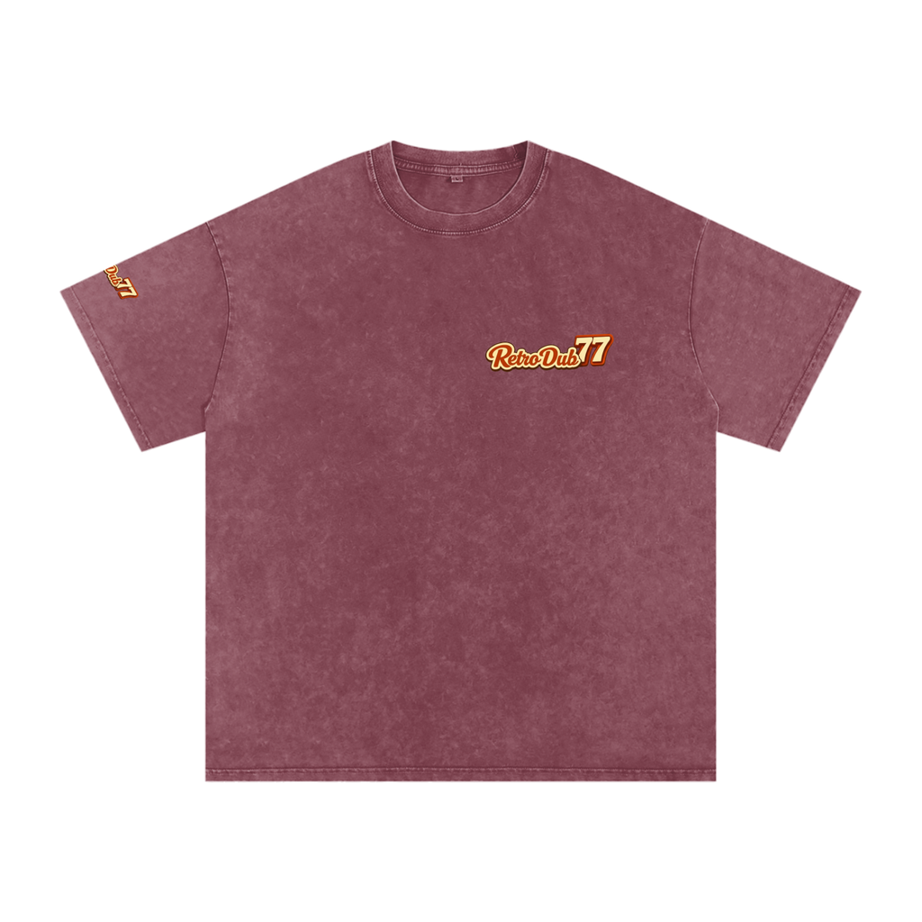 BOMBER GIRL RD77  Snow Washed Oversized Cotton Tee