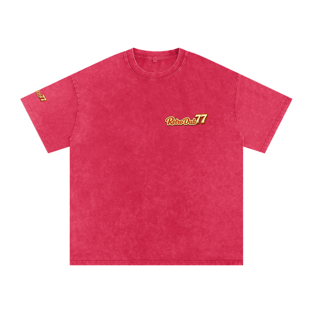 BOMBER GIRL RD77  Snow Washed Oversized Cotton Tee