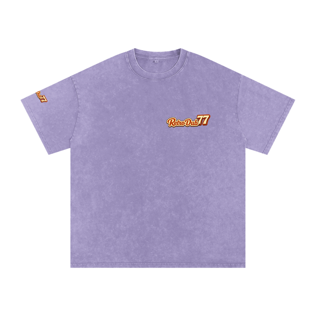 BOMBER GIRL RD77  Snow Washed Oversized Cotton Tee
