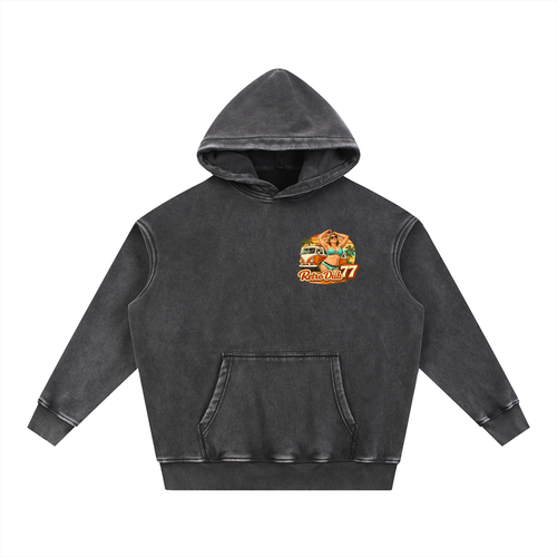RD77 BEACH GIRL Snow Wash Fleece Oversize Hoodie
