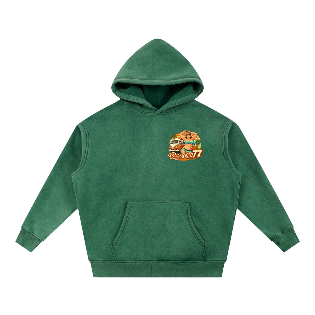 RD77 BEACH GIRL Snow Wash Fleece Oversize Hoodie