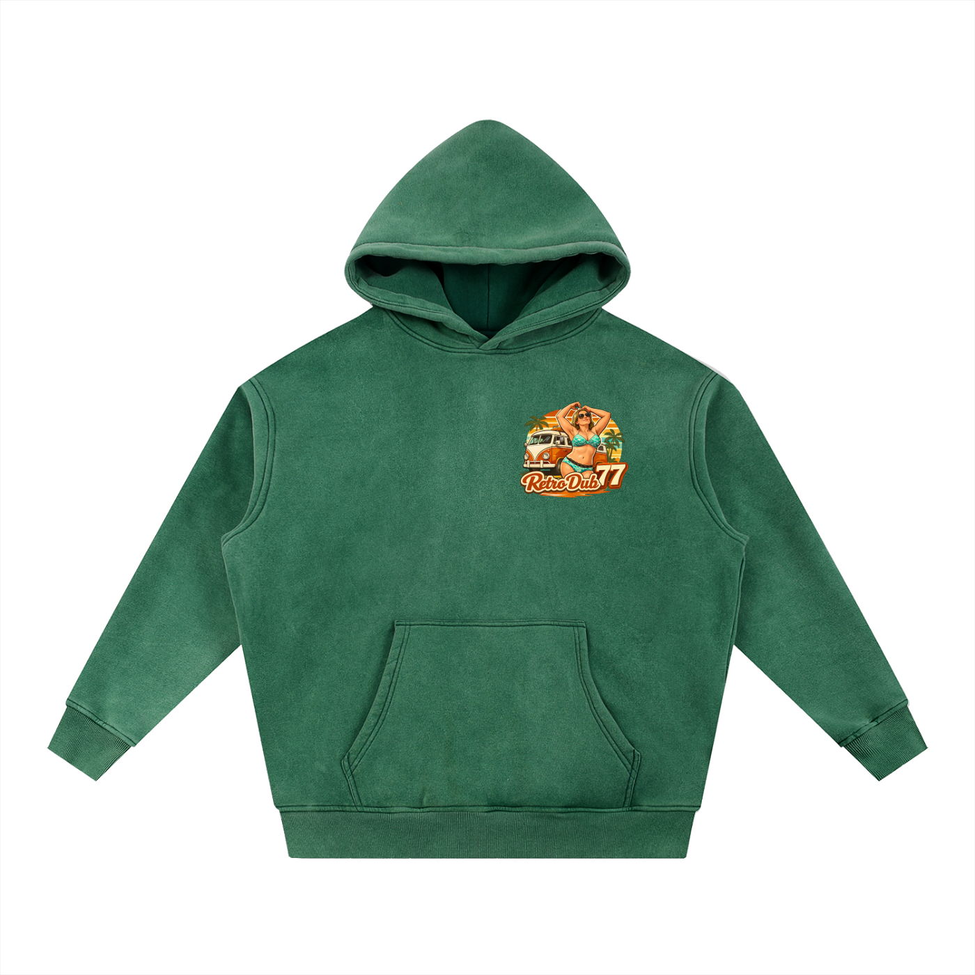 RD77 BEACH GIRL Snow Wash Fleece Oversize Hoodie
