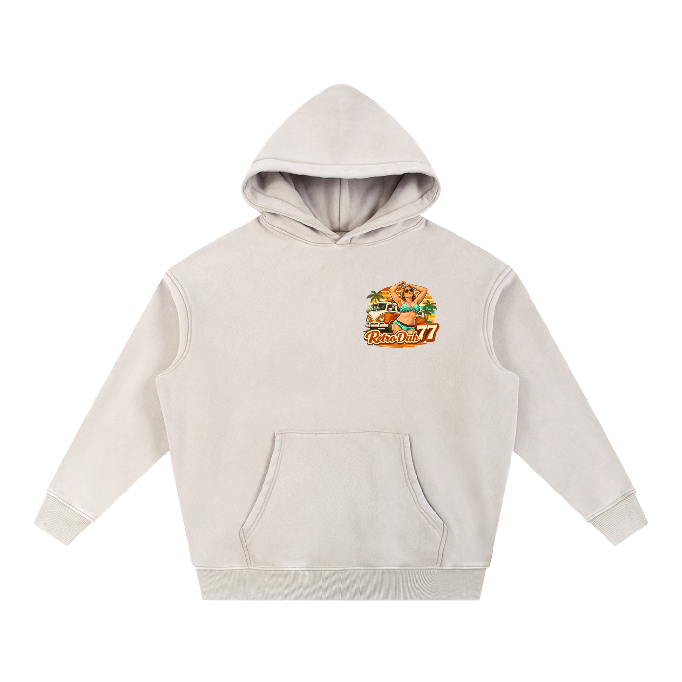 RD77 BEACH GIRL Snow Wash Fleece Oversize Hoodie