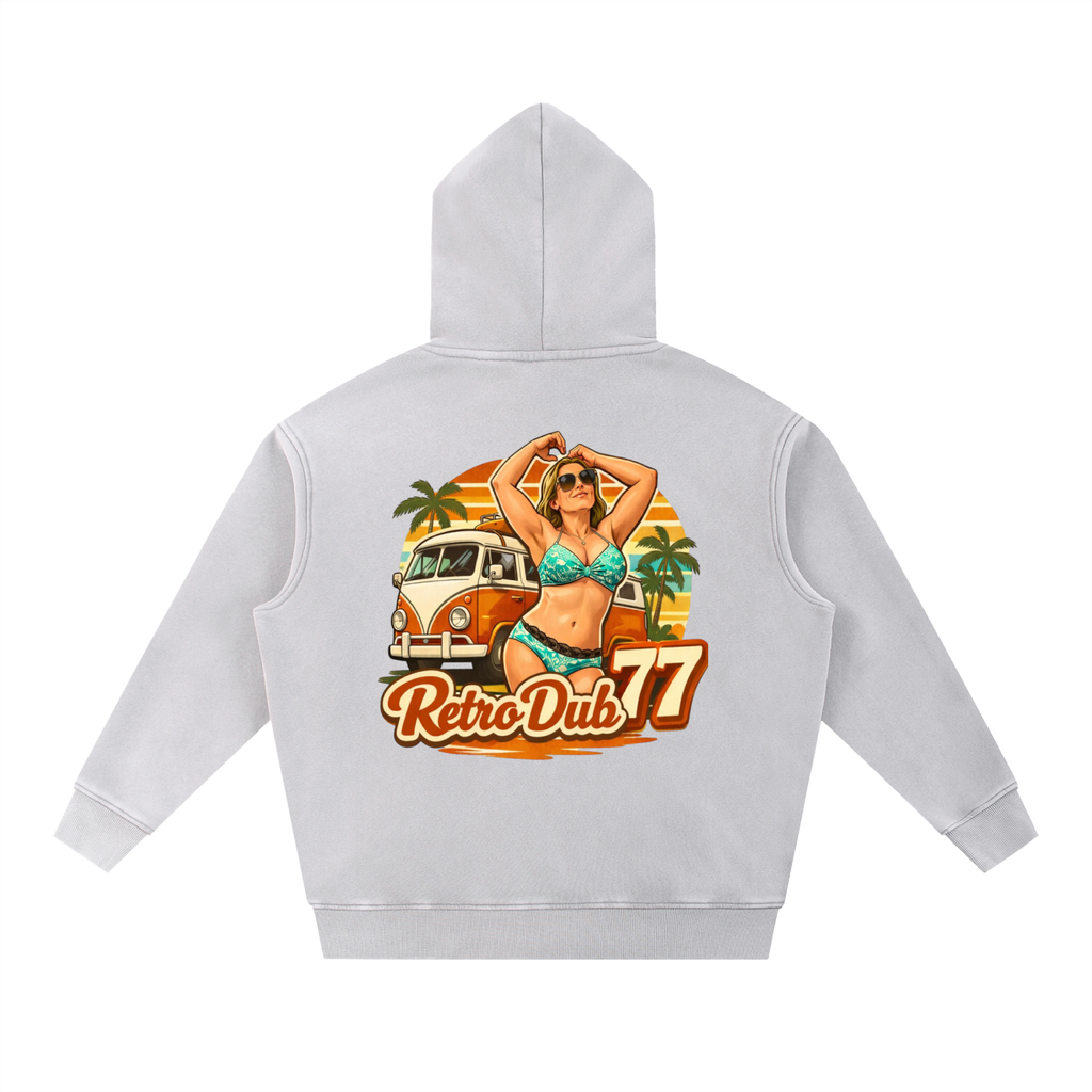 RD77 BEACH GIRL Snow Wash Fleece Oversize Hoodie