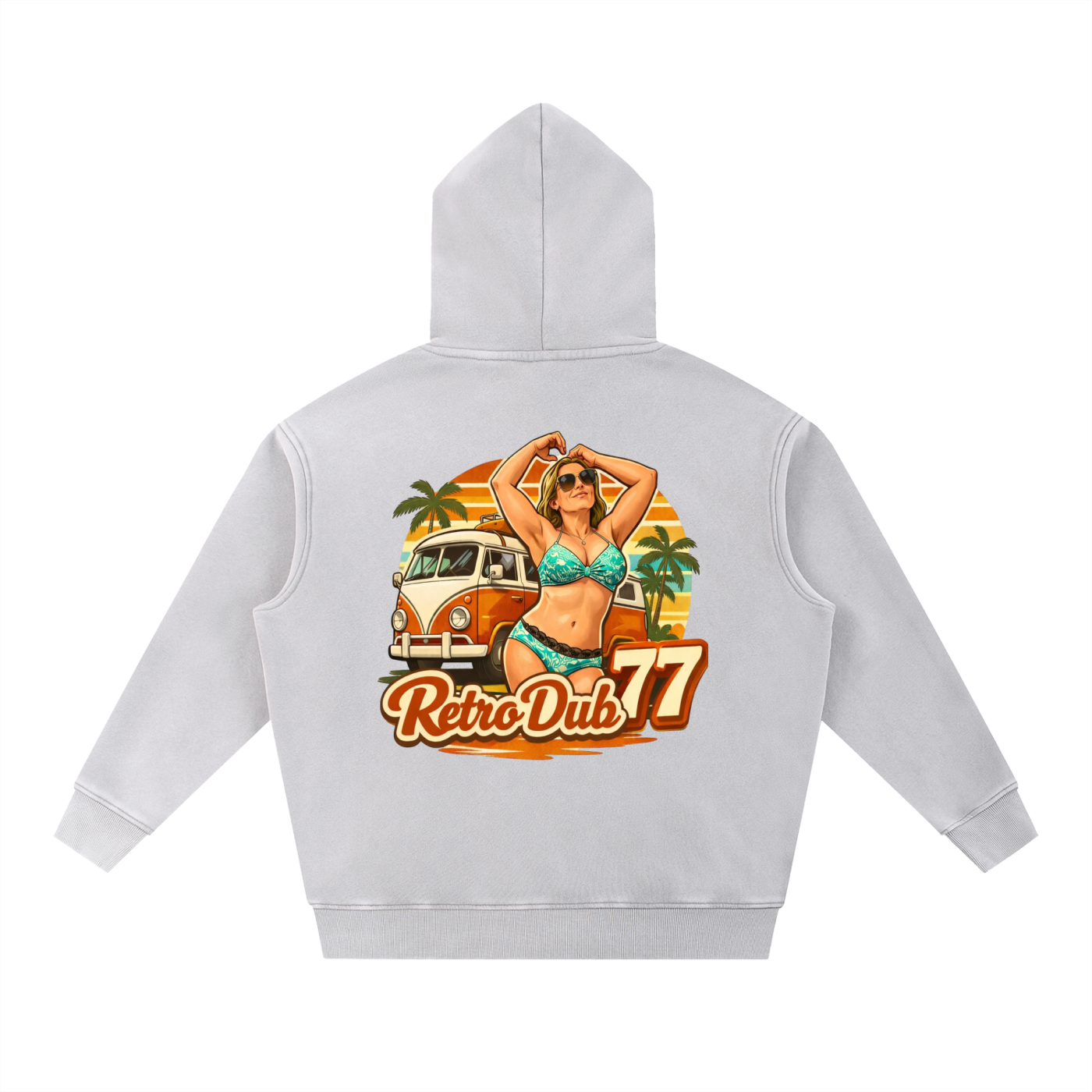 RD77 BEACH GIRL Snow Wash Fleece Oversize Hoodie