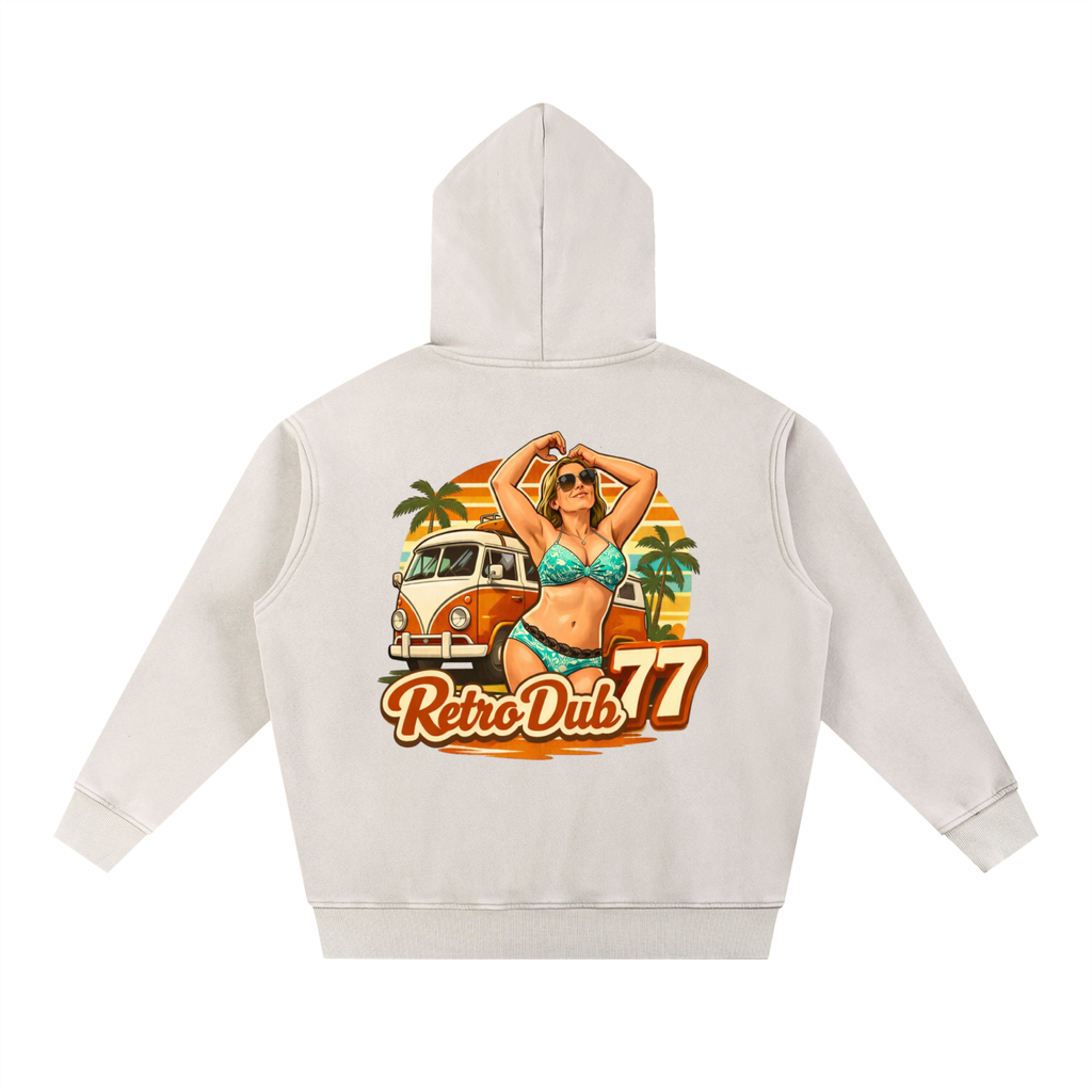 RD77 BEACH GIRL Snow Wash Fleece Oversize Hoodie
