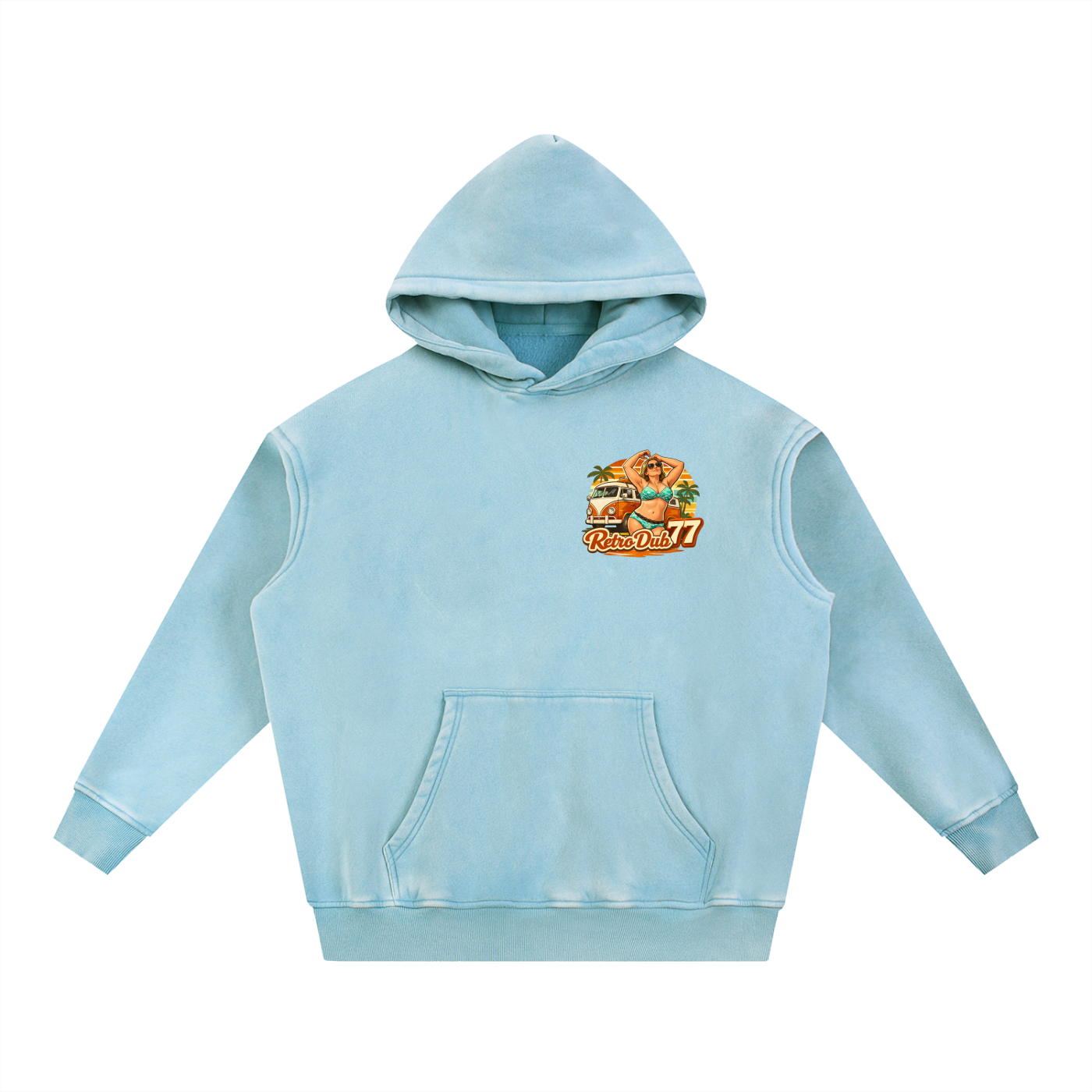 RD77 BEACH GIRL Snow Wash Fleece Oversize Hoodie