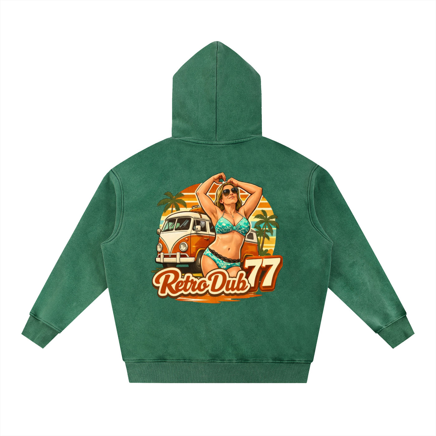 RD77 BEACH GIRL Snow Wash Fleece Oversize Hoodie