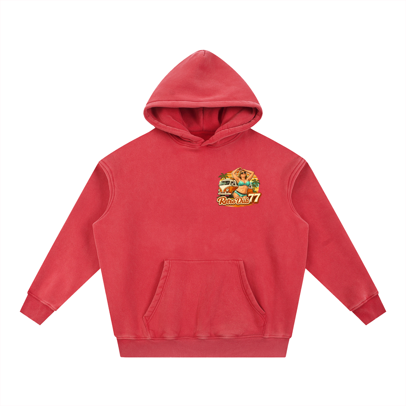 RD77 BEACH GIRL Snow Wash Fleece Oversize Hoodie