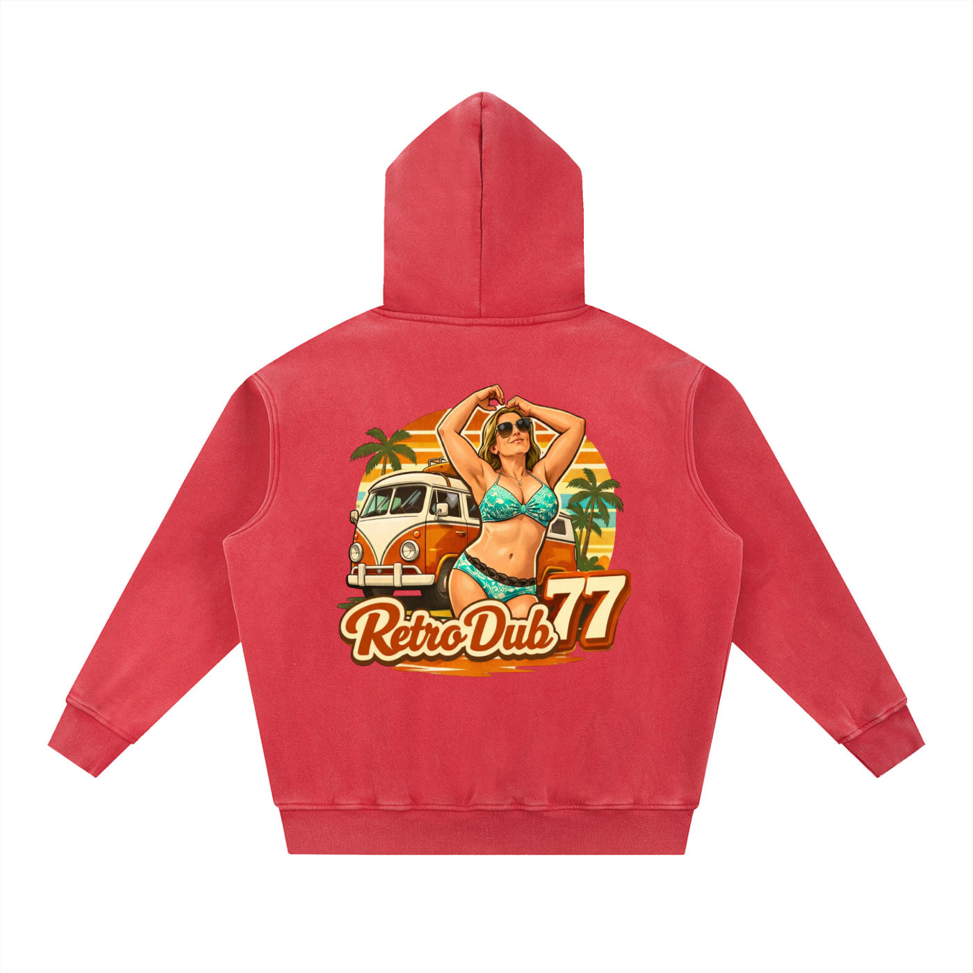 RD77 BEACH GIRL Snow Wash Fleece Oversize Hoodie