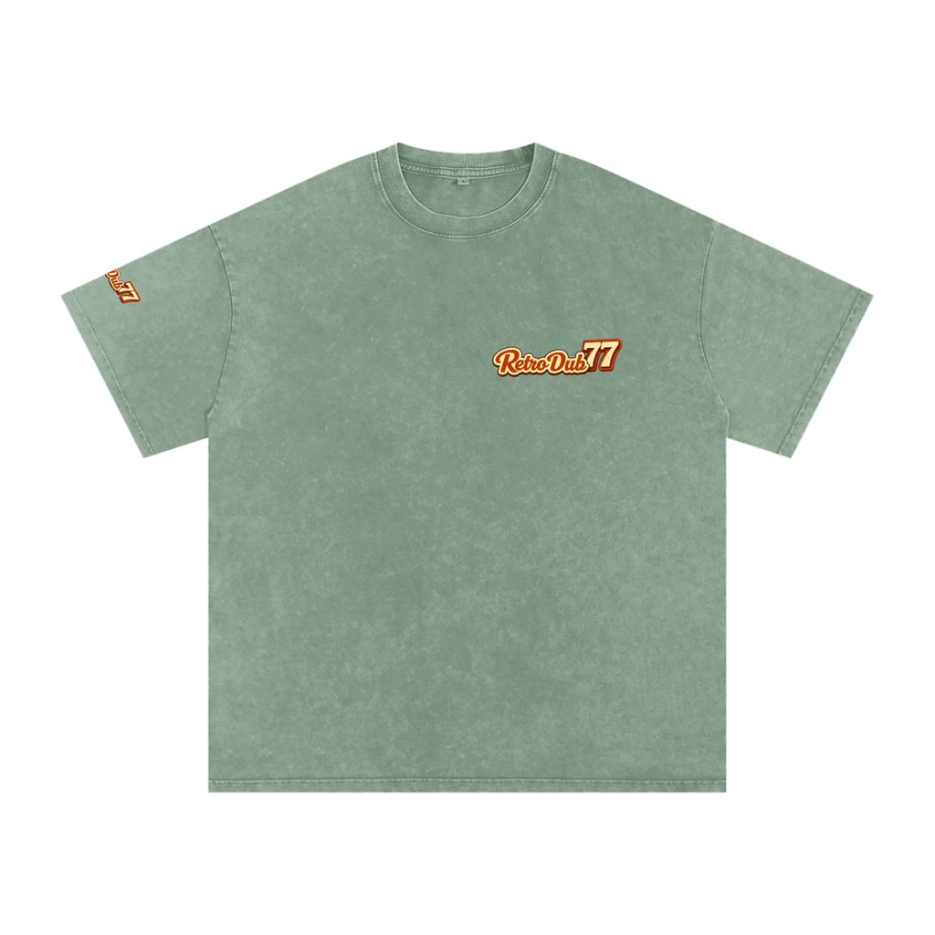 BOMBER GIRL RD77  Snow Washed Oversized Cotton Tee