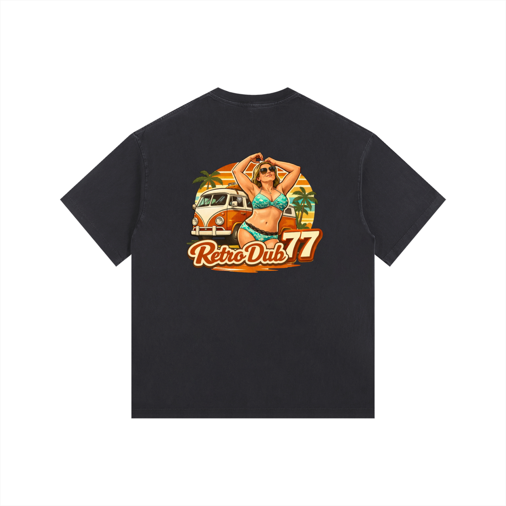 RD77 BEACH GIRL Vintage Washed Oversized Cotton TEE