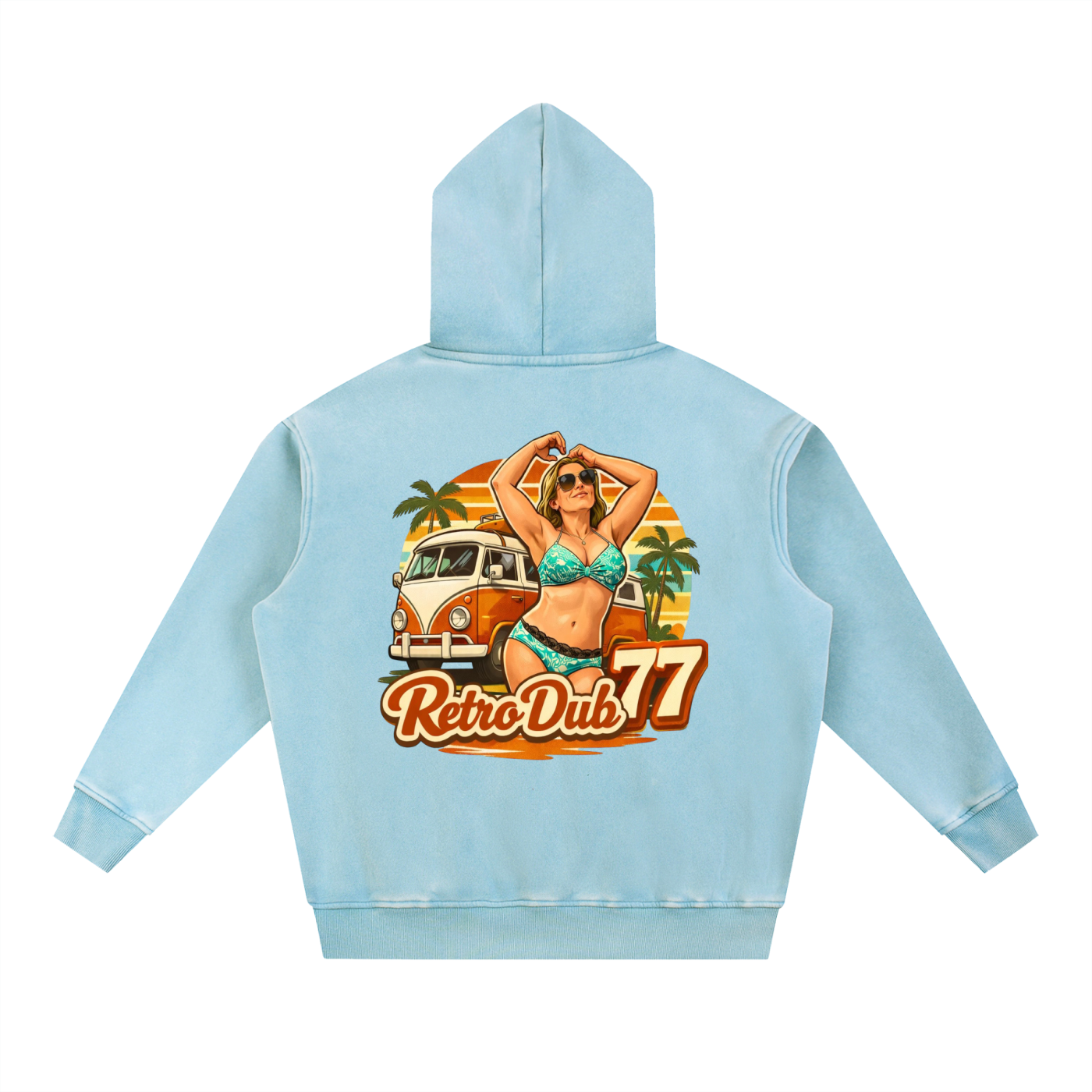 RD77 BEACH GIRL Snow Wash Fleece Oversize Hoodie