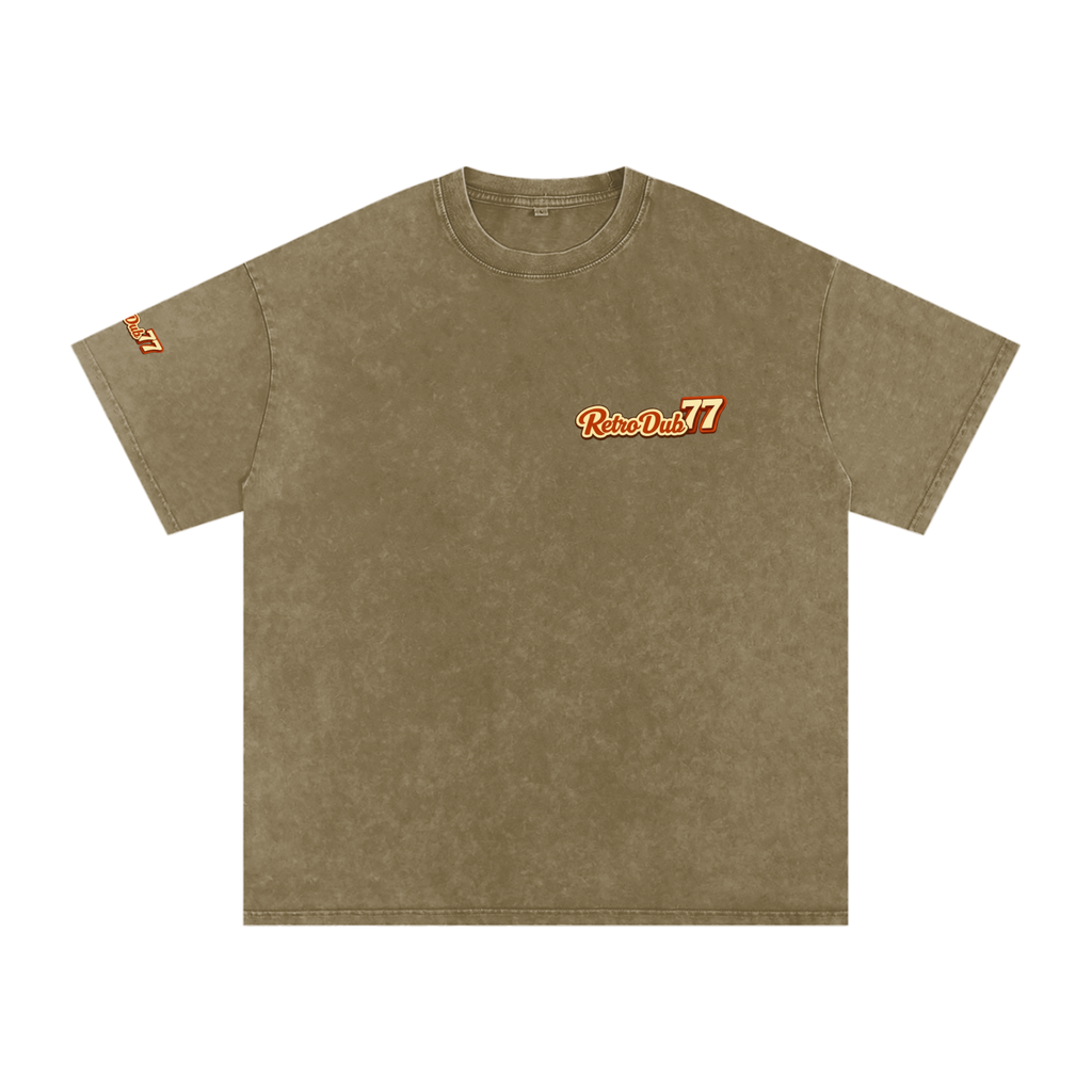 BOMBER GIRL RD77  Snow Washed Oversized Cotton Tee