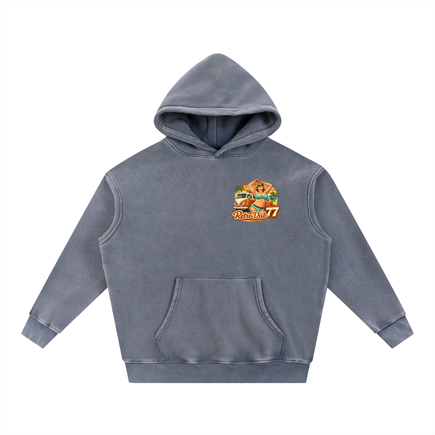 RD77 BEACH GIRL Snow Wash Fleece Oversize Hoodie